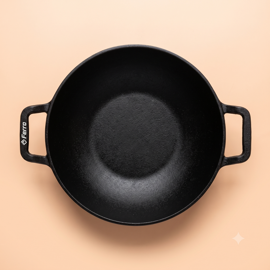 Ferro cast iron kadai top view