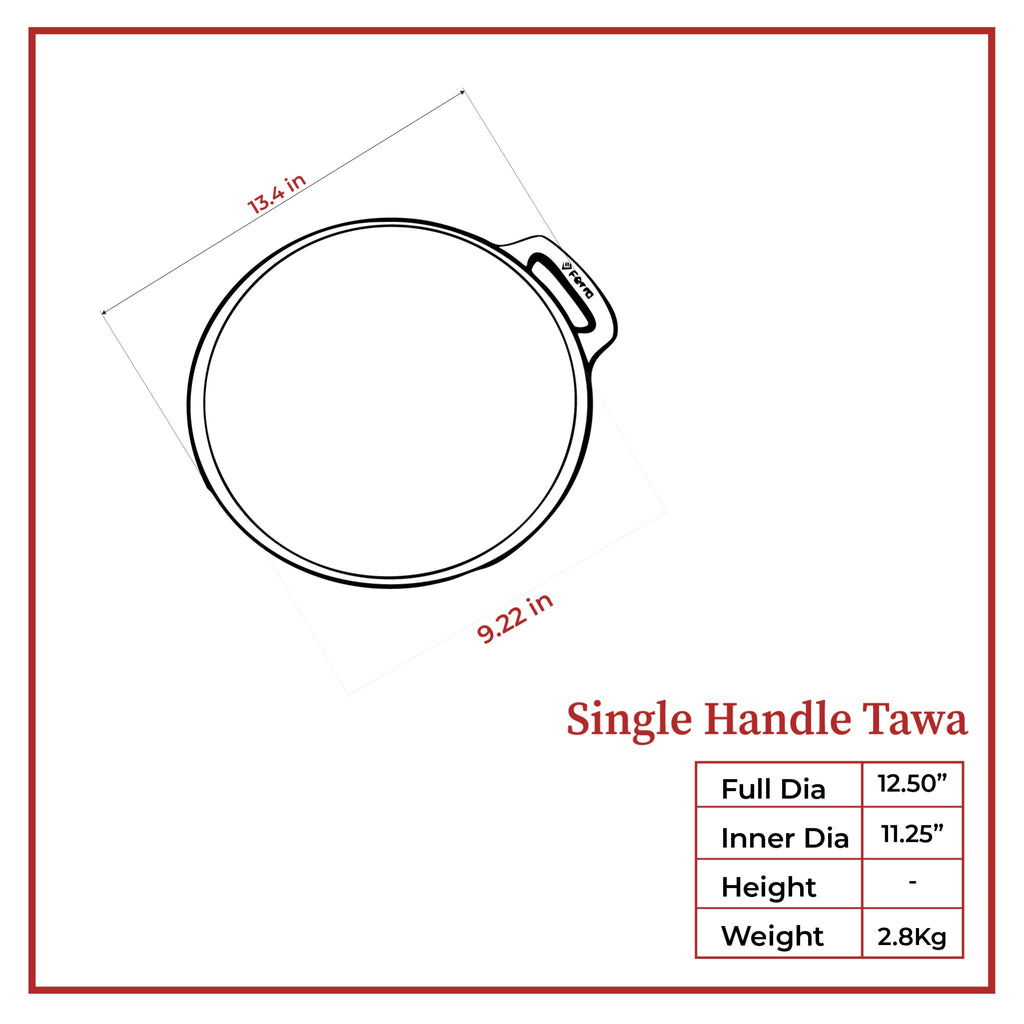 Single Handle Dosa Tawa dimensions
