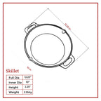 Ferro skillet product dimension diagram