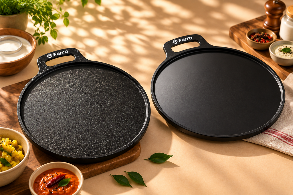 Ferro dosa tawa texture comparison alternate view