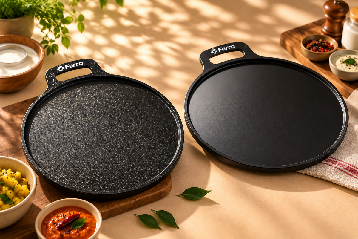 Ferro dosa tawa texture comparison alternate view