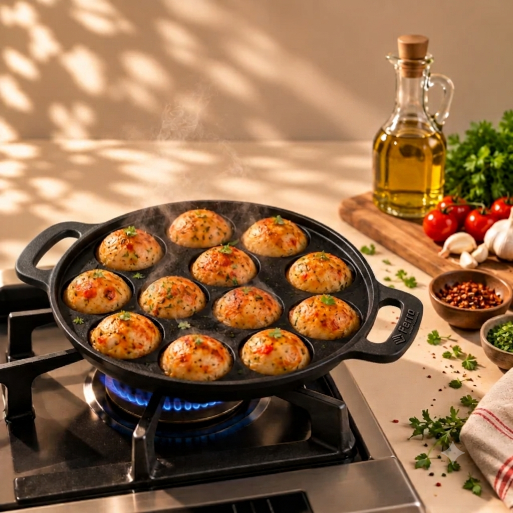 Ferro cast iron Appampatra 12 pits cooking appams