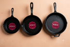 Ferro Cast Iron Fry Pan size comparison