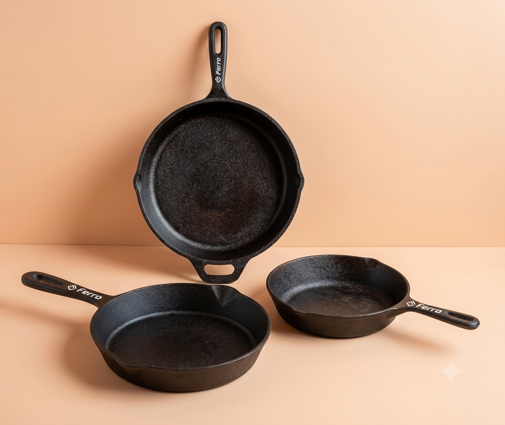 Ferro Cast Iron Fry Pan set of pans