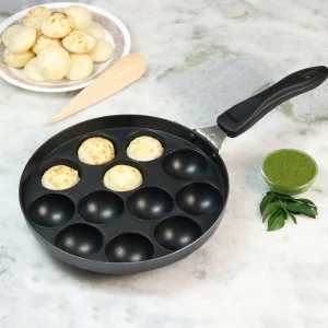 12-Pit (12 hollows) Cast-Iron Appam Pan